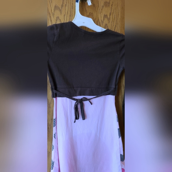 Girls Chocolate Brown Long Sleeve Dress by One Step Up - Picture 5 of 6